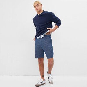 NWOT Gap Mens 10" Vintage Shorts Dark Chambray Size 32 Lightweight